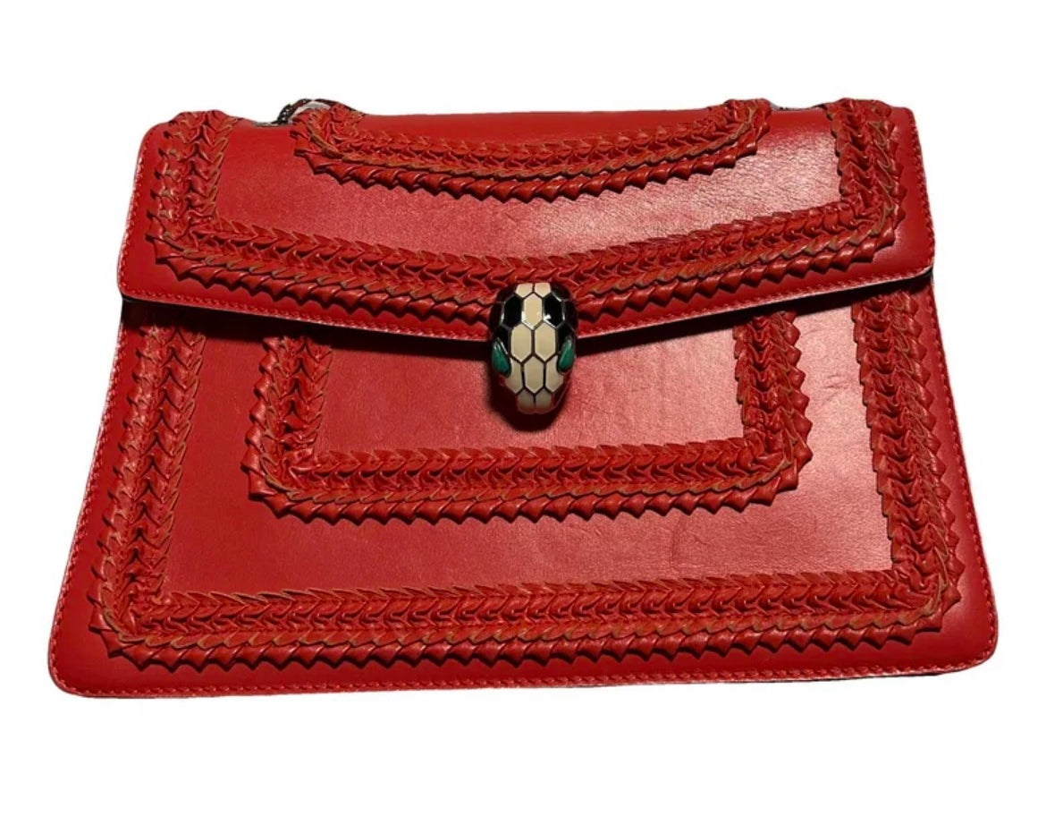 BVLGARI Serpenti Leather Handbag
