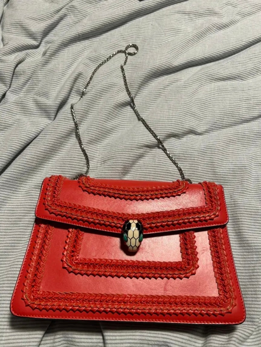 BVLGARI Serpenti Leather Handbag