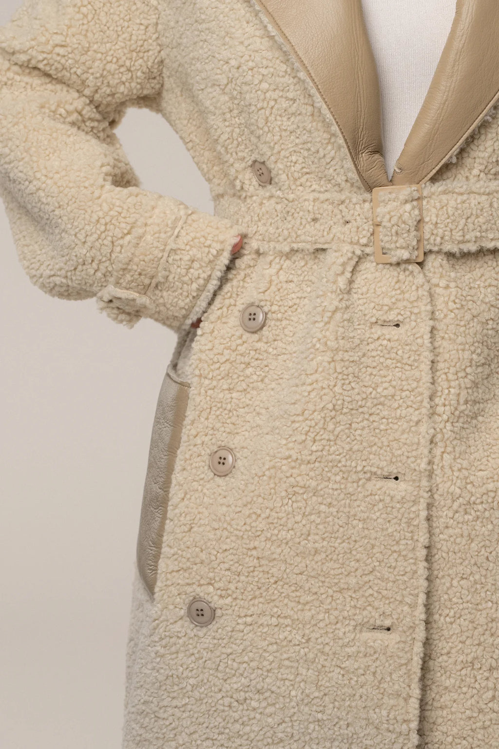 Latte Luxe Sherpa Trench Coat