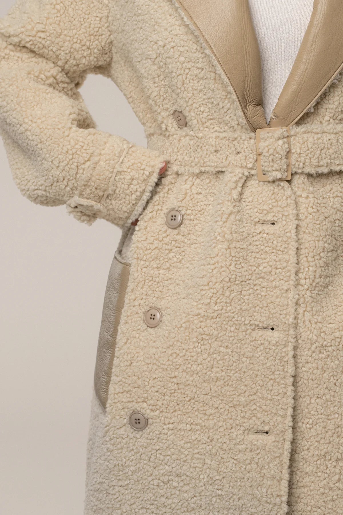 Latte Luxe Sherpa Trench Coat